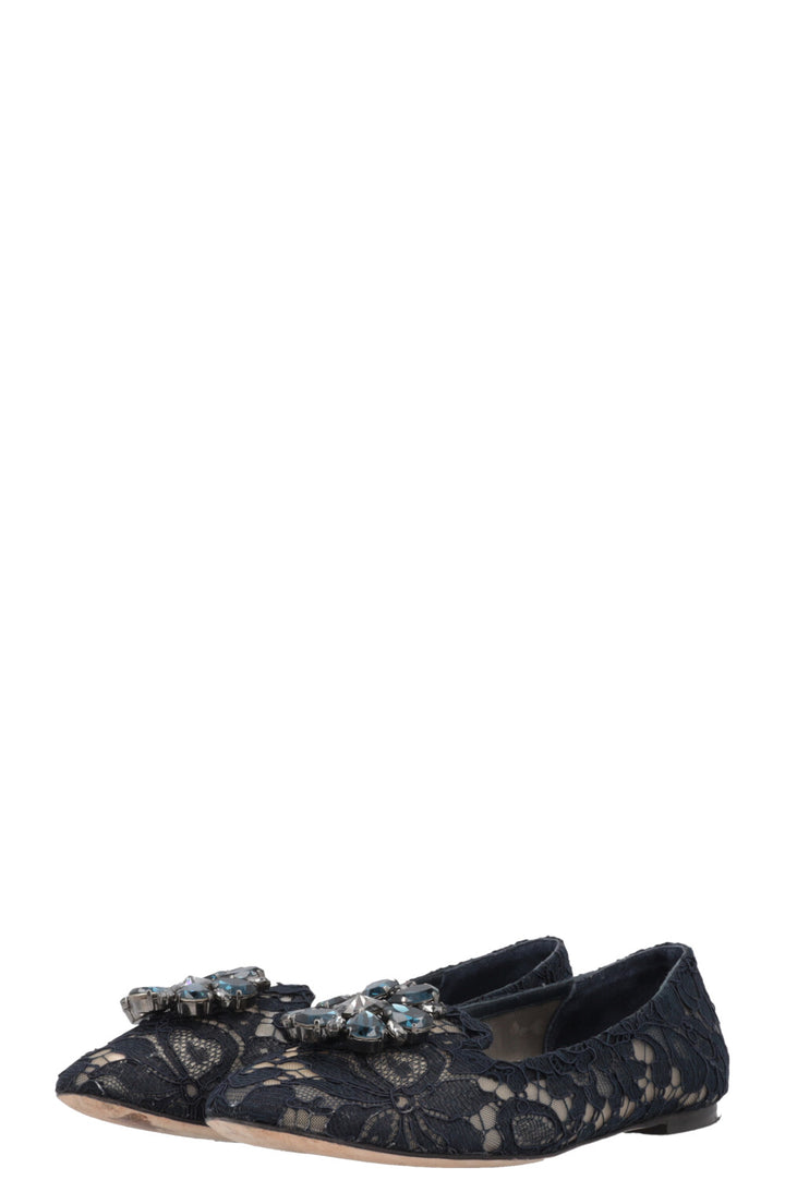 DOLCE&GABBANA Bellucci Flats Lace Navy