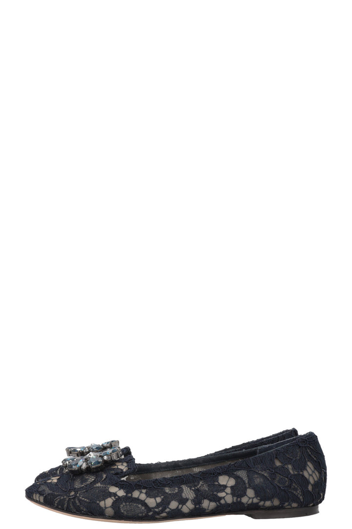 DOLCE&GABBANA Bellucci Flats Lace Navy