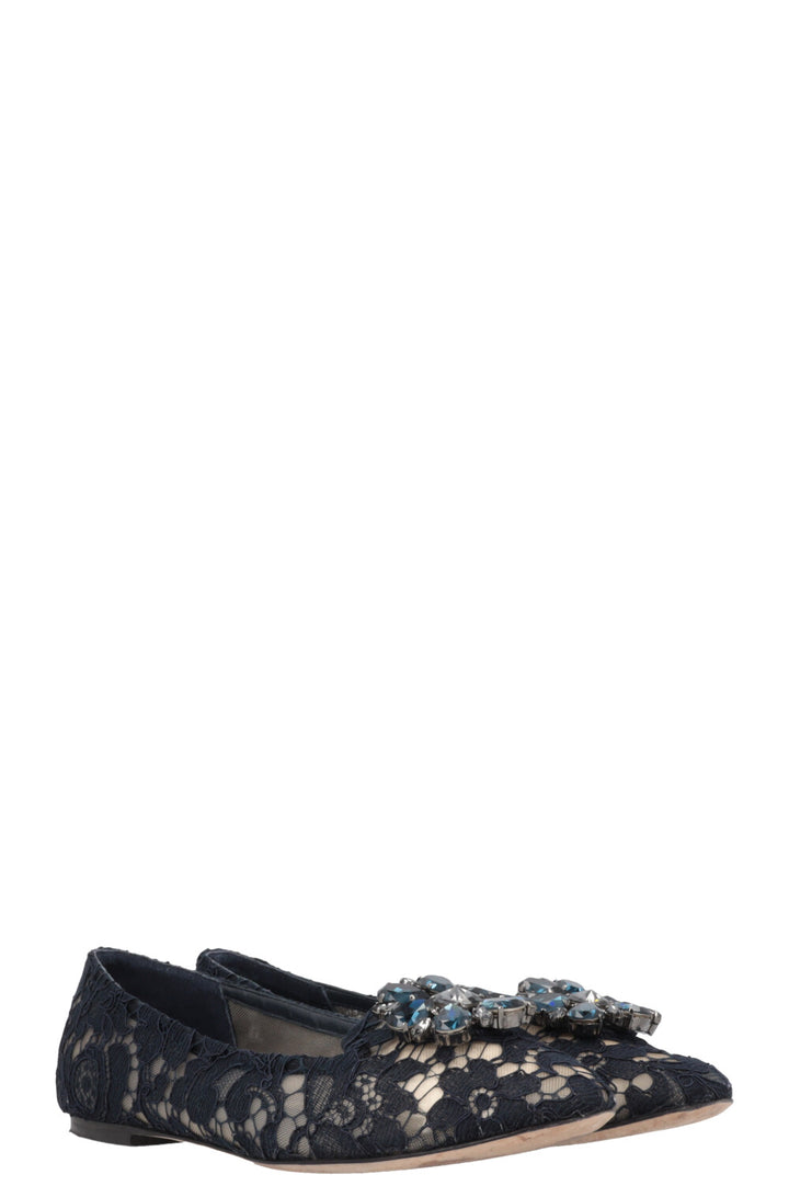 DOLCE&GABBANA Bellucci Flats Lace Navy