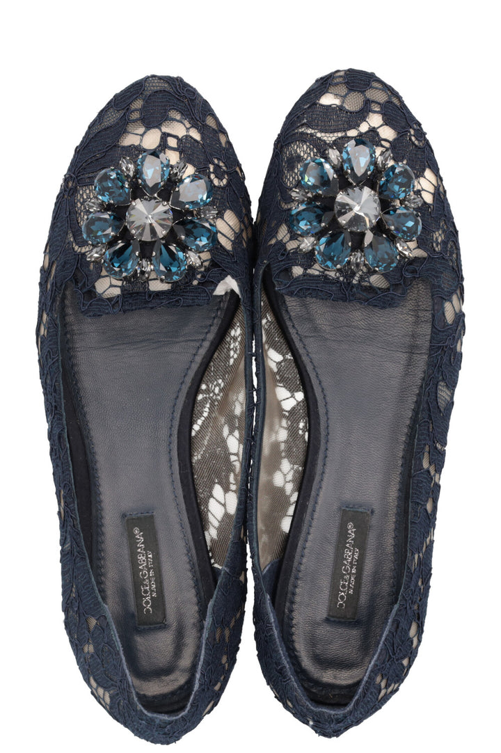 DOLCE&GABBANA Bellucci Flats Lace Navy