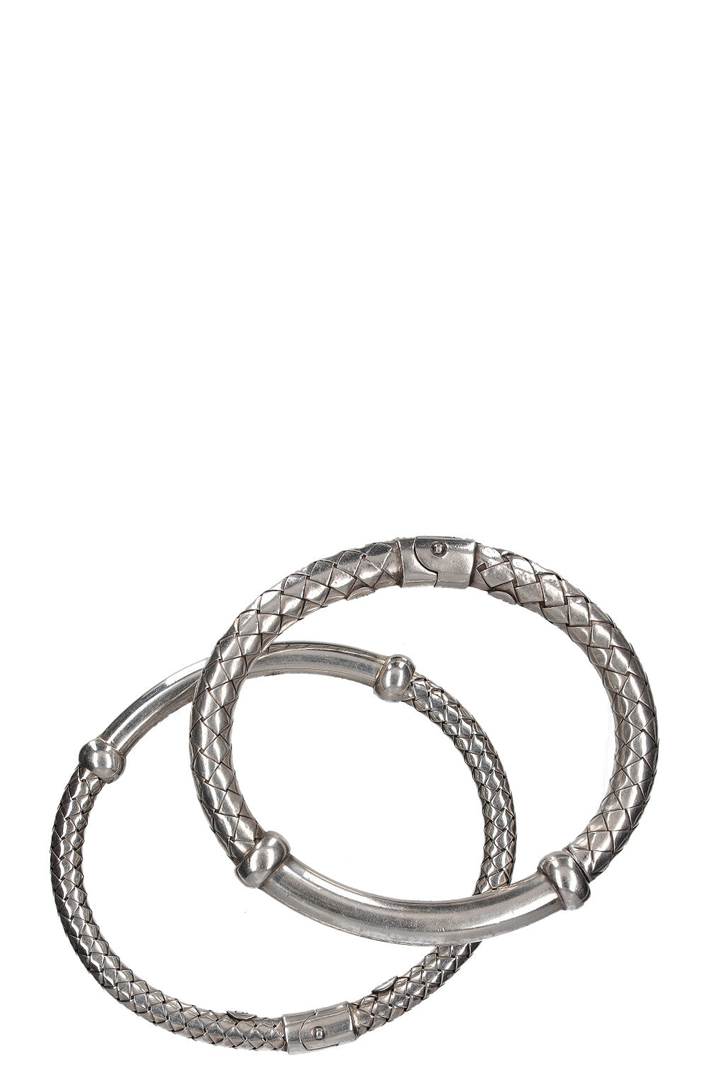 BOTTEGA VENETA Intrecciato 2 Bracelets Silver