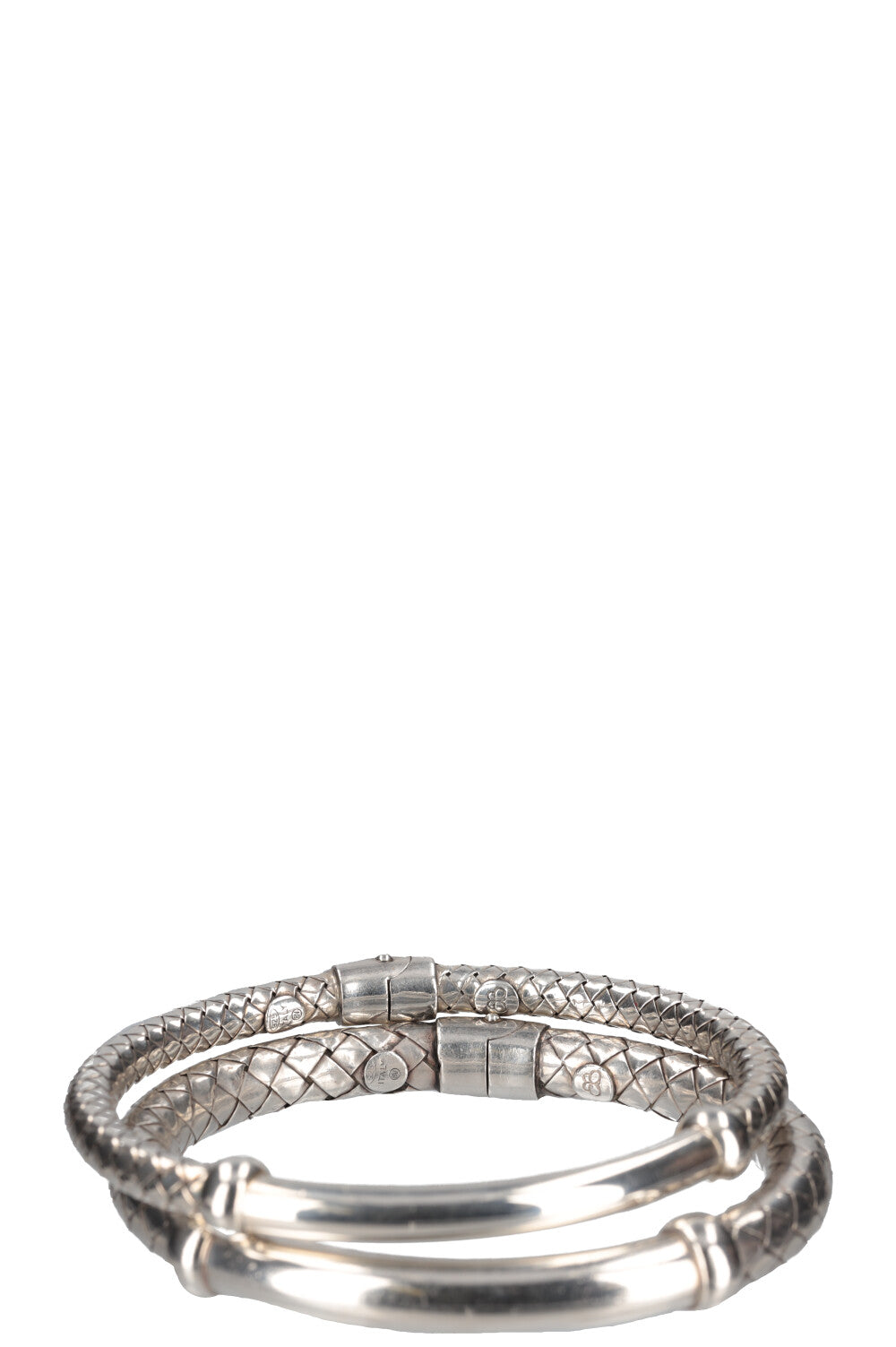 BOTTEGA VENETA Intrecciato 2 Bracelets Silver