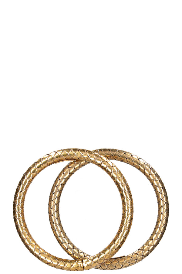 BOTTEGA VENETA 2 Intrecciato Bracelets Silver Gold Plated
