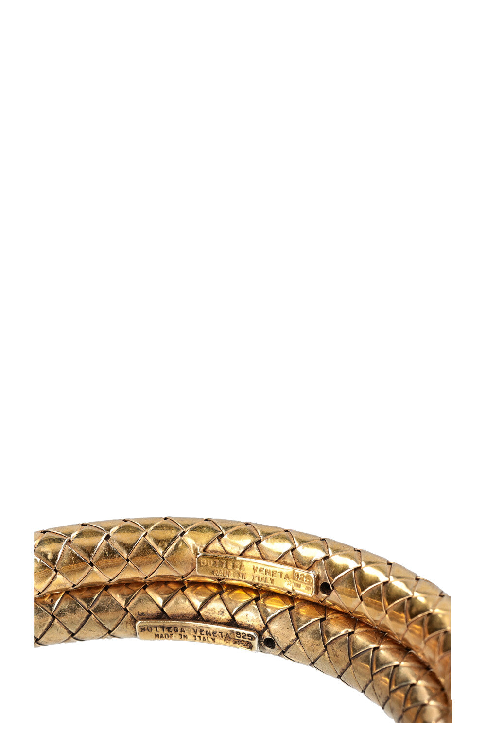 BOTTEGA VENETA 2 Intrecciato Bracelets Silver Gold Plated