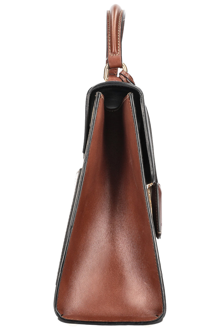 GUCCI Medium Padlock Top Handle Bag GG Coated Canvas & Leather
