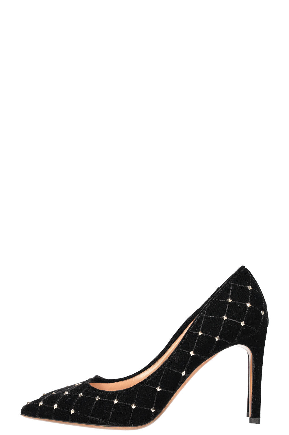 VALENTINO Spike Rockstud Heels Black Velvet