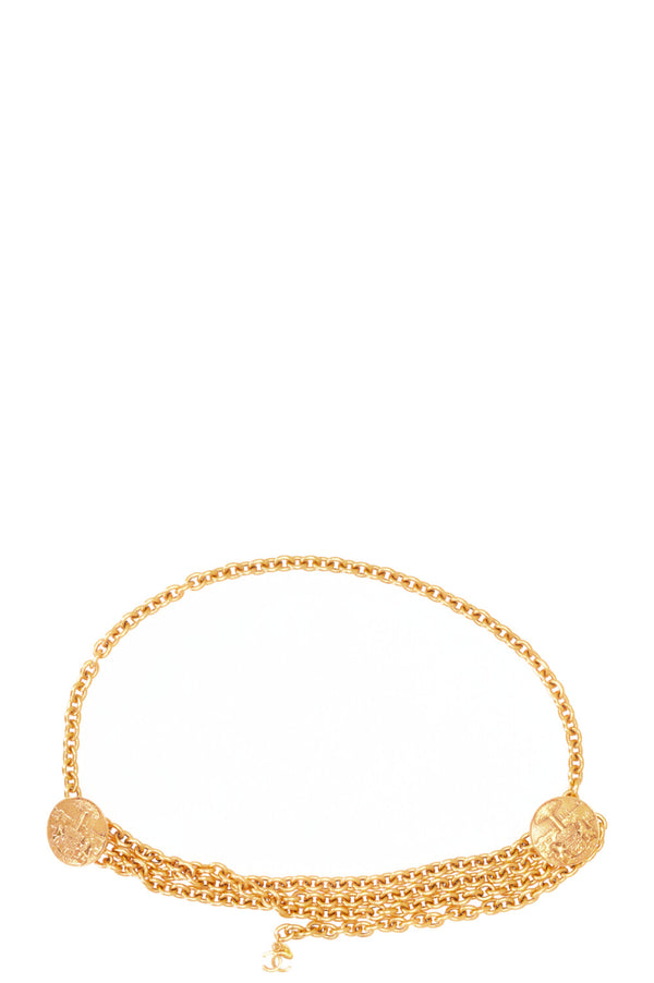 CHANEL Vintage Lion Chain Belt Gold