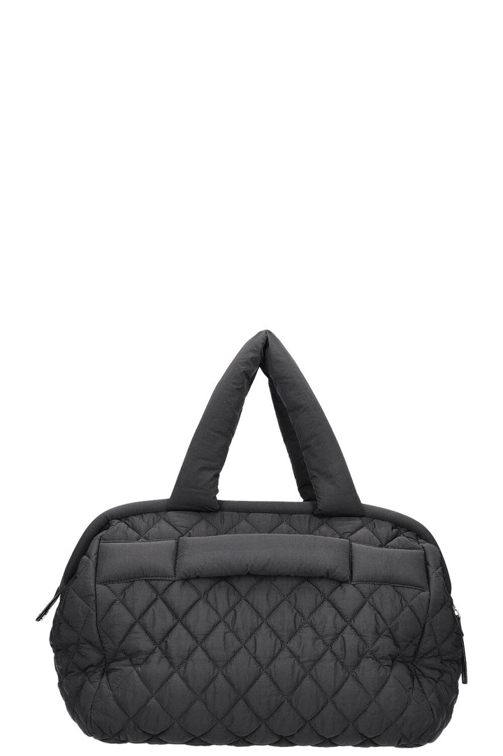 CHANEL Coco Cocoon Bowling Bag Quilted Nylon Black