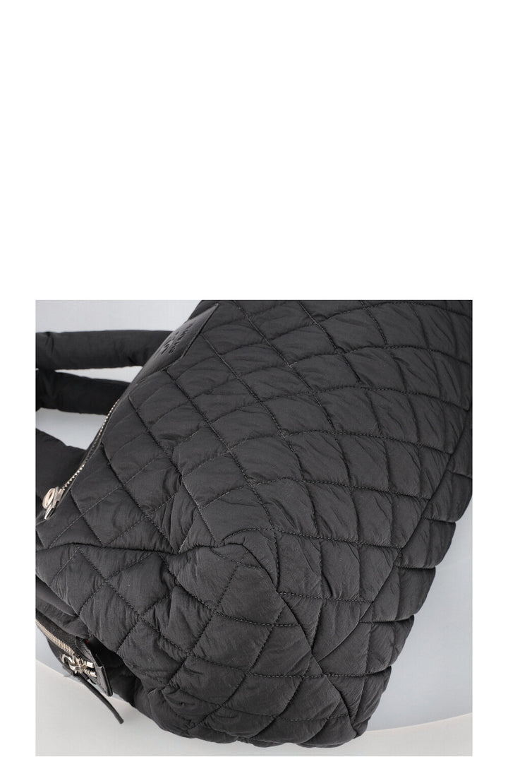 CHANEL Coco Cocoon Bowling Bag Quilted Nylon Black