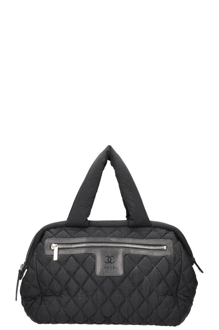 CHANEL Coco Cocoon Bowling Bag Quilted Nylon Black