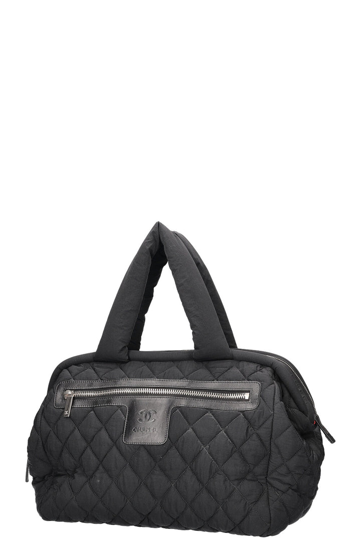 CHANEL Coco Cocoon Bowling Bag Quilted Nylon Black