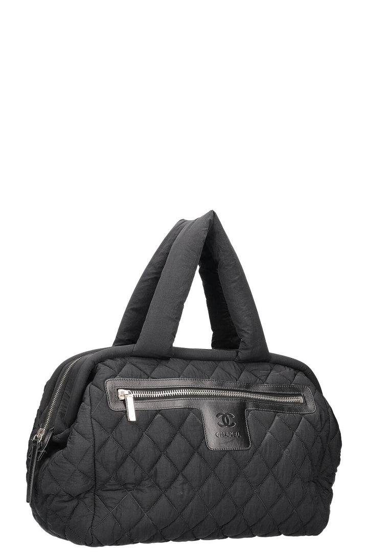 CHANEL Coco Cocoon Bowling Bag Quilted Nylon Black