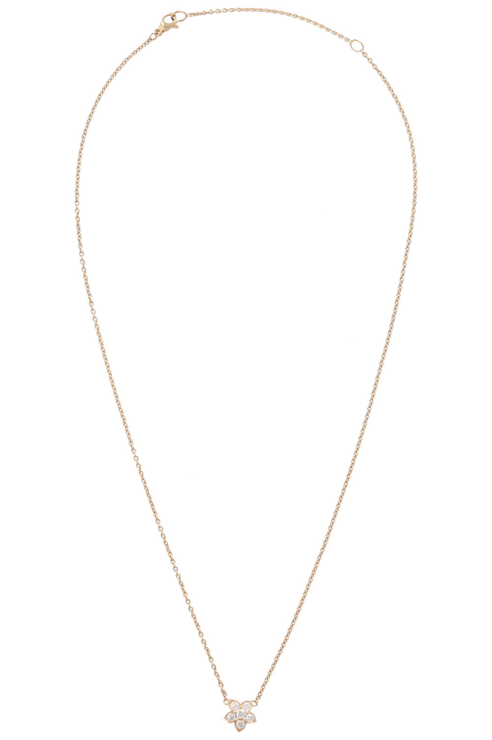 PÉCLARD Flower Necklace 18k Yellow Gold Diamonds