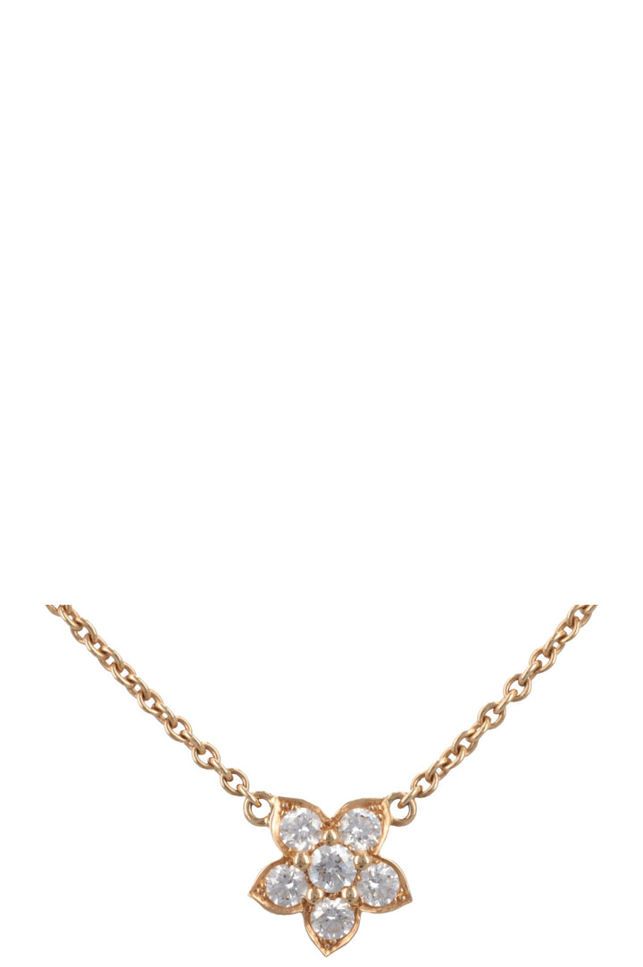 PÉCLARD Flower Necklace 18k Yellow Gold Diamonds