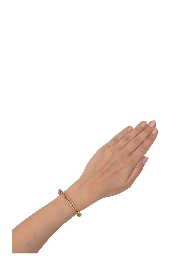 TIFFANY&CO. Hardware Small Chain Link Bracelet Yellow Gold 18Kt