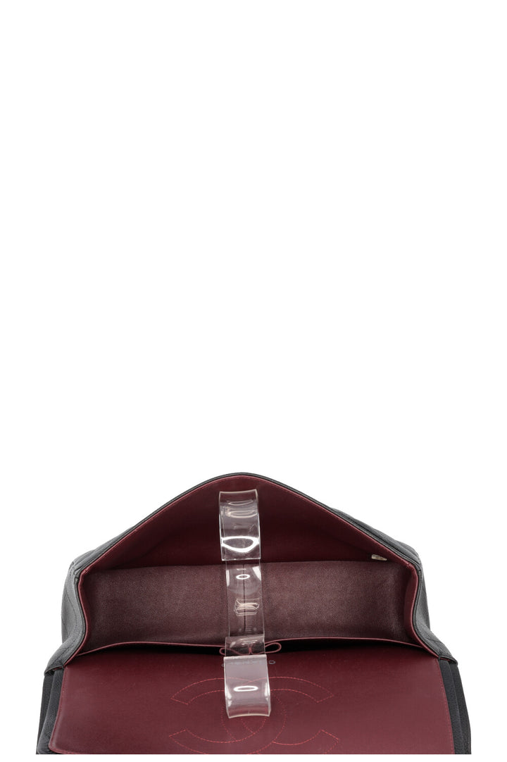 CHANEL Large Classic Double Flap Caviar Black