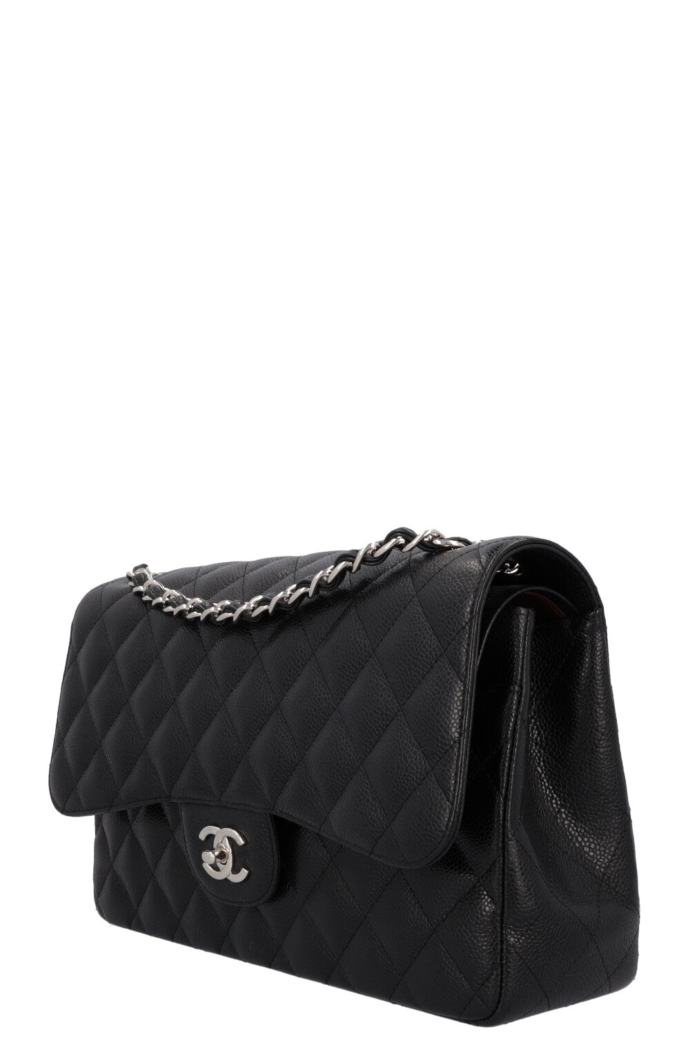 CHANEL Large Classic Double Flap Caviar Black