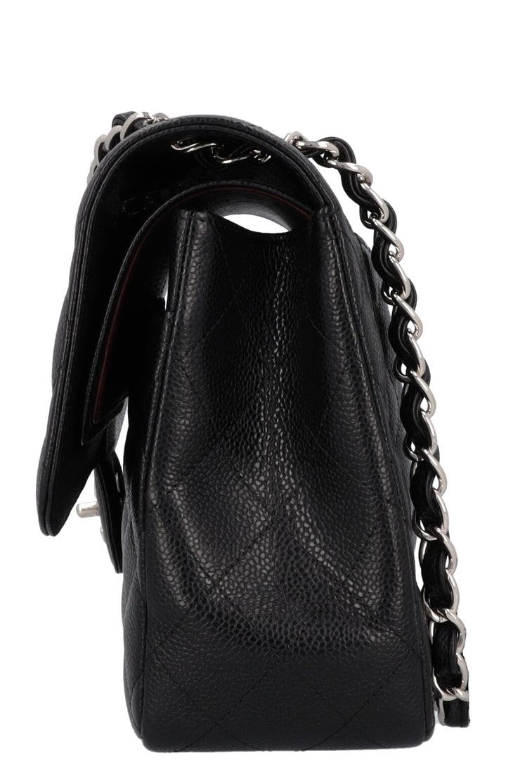 CHANEL Large Classic Double Flap Caviar Black