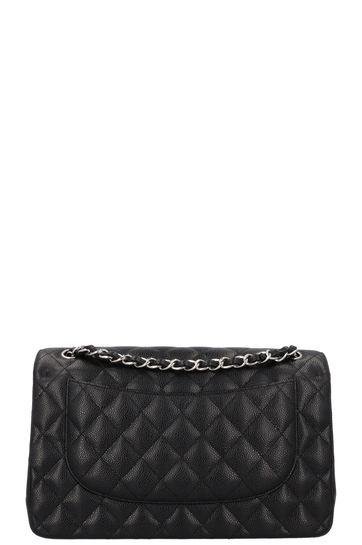 CHANEL Large Classic Double Flap Caviar Black