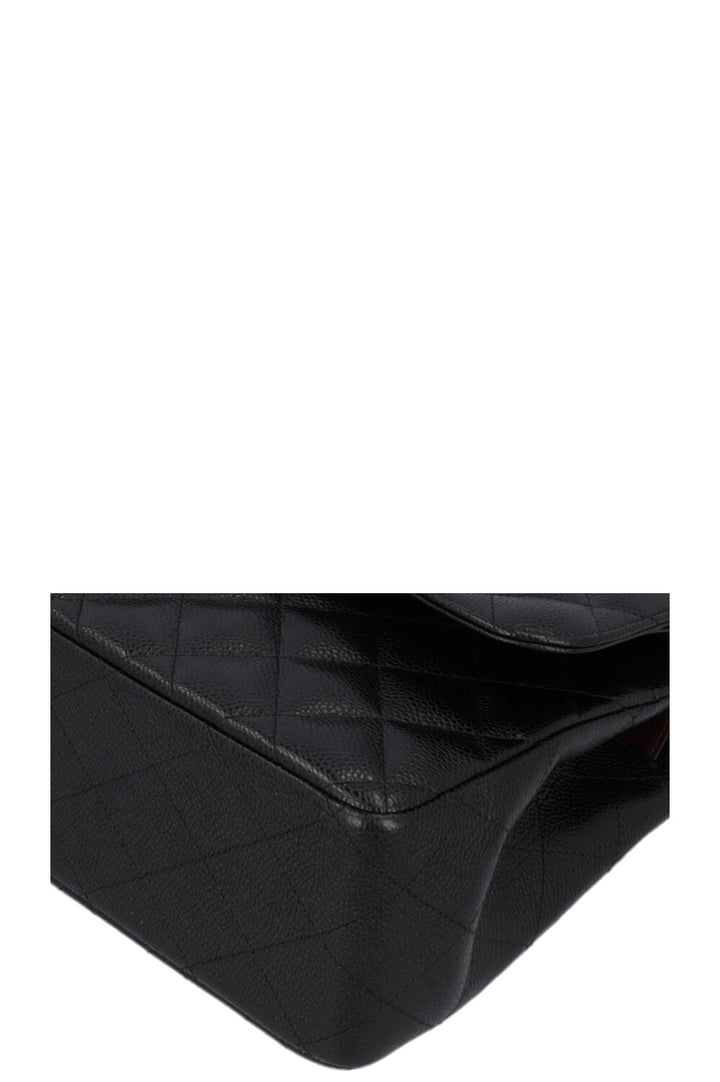 CHANEL Large Classic Double Flap Caviar Black