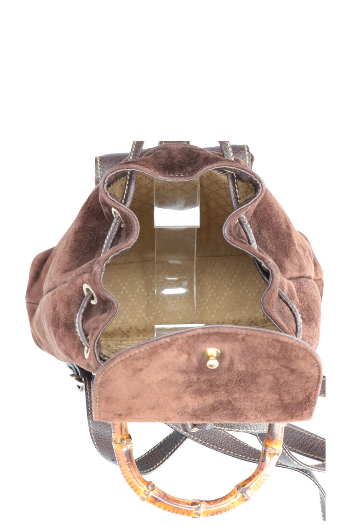 GUCCI Bamboo Backpack Suede