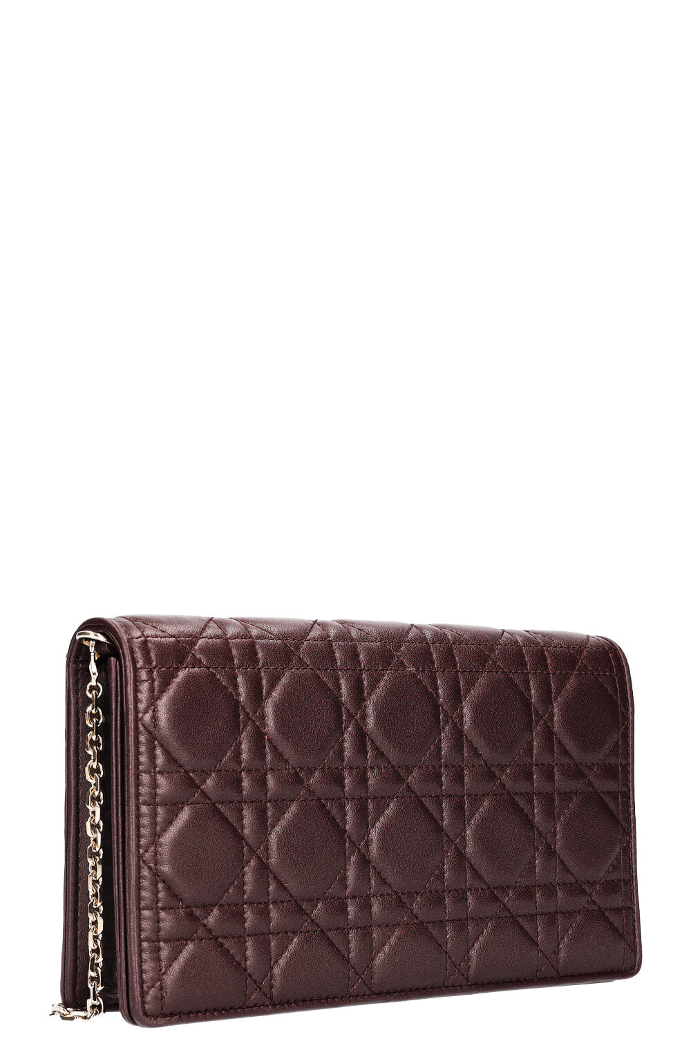 CHRISTIAN DIOR Lady Dior Pouch Cannage Eggplant