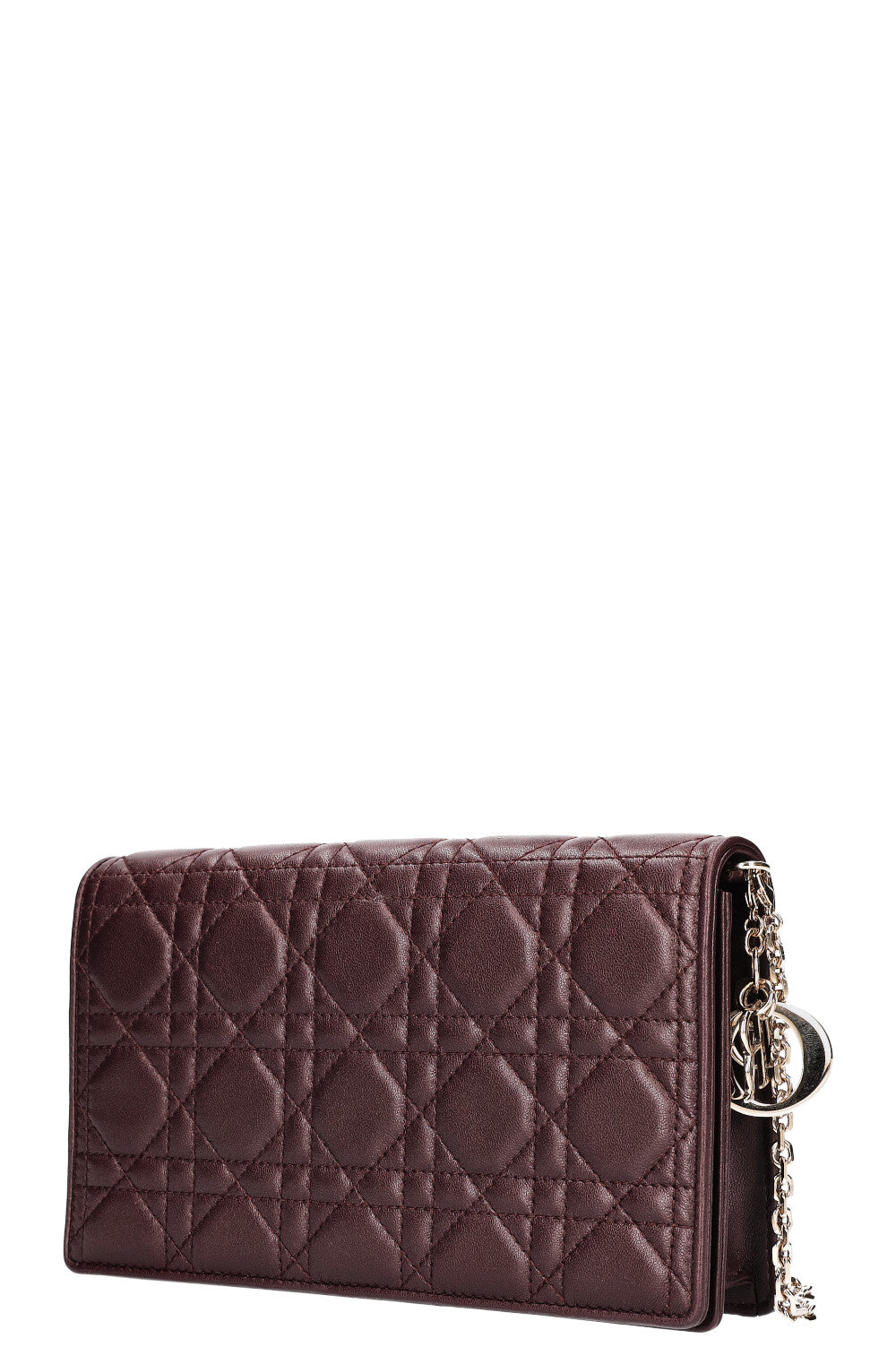 CHRISTIAN DIOR Lady Dior Pouch Cannage Eggplant