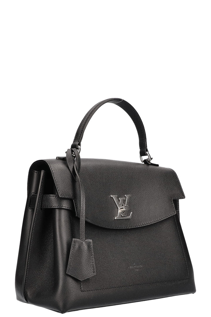 LOUIS VUITTON Lock Me Ever MM Handbag Black Leather