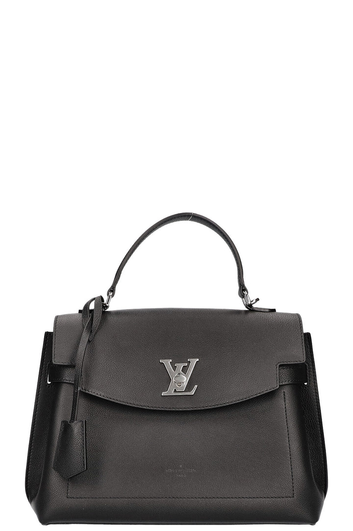 LOUIS VUITTON Lock Me Ever MM Handbag Black Leather