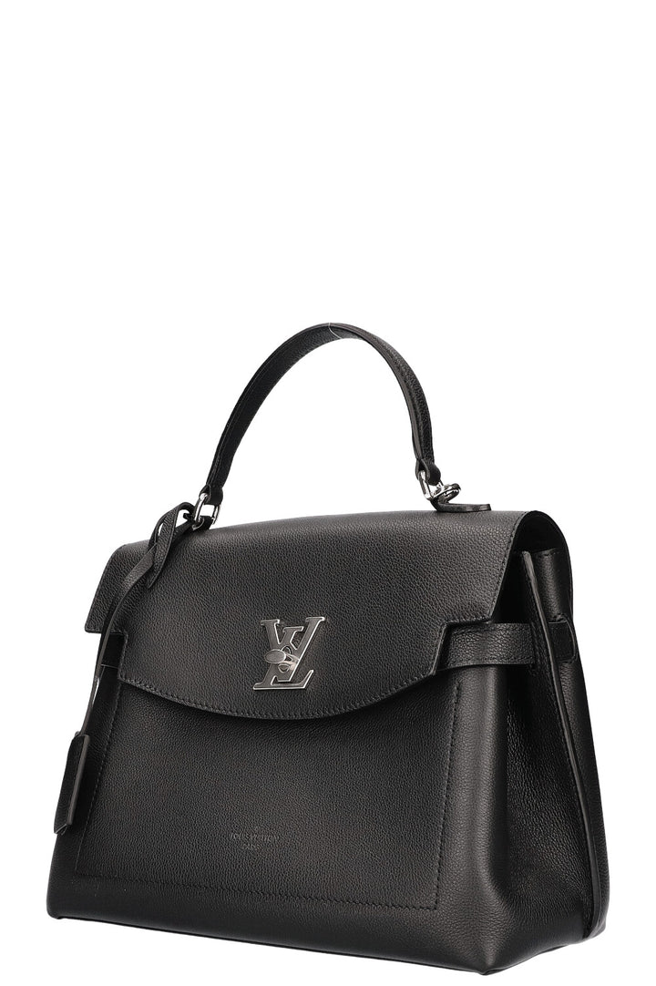 LOUIS VUITTON Lock Me Ever MM Handbag Black Leather