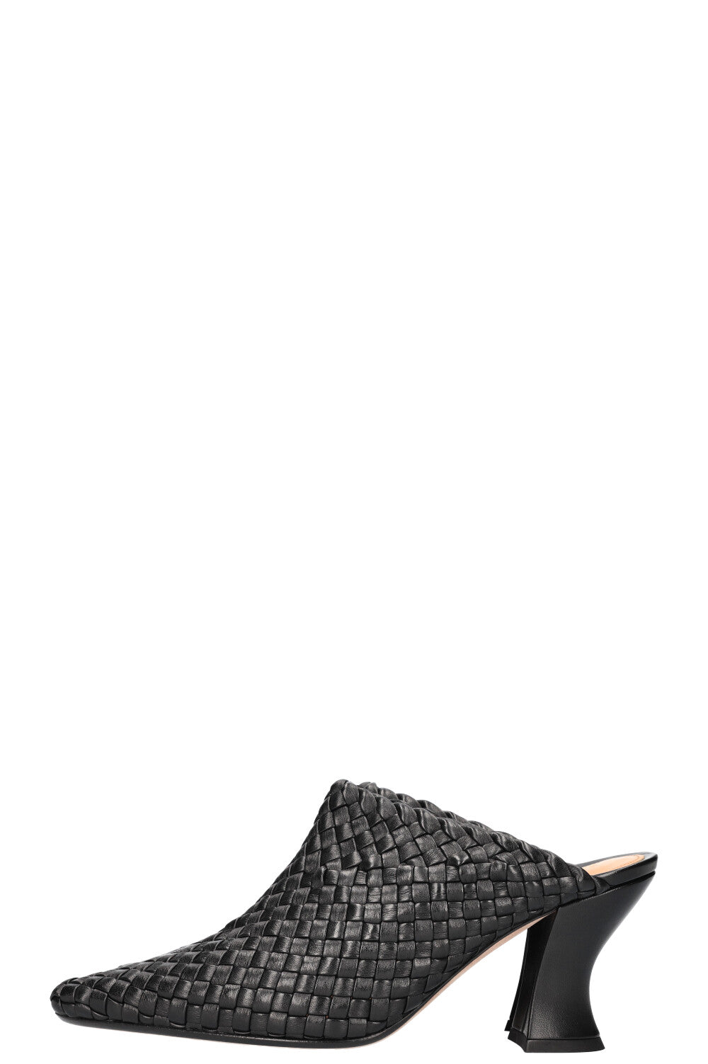 BOTTEGA VENETA Almond Intrecciato Mules Black