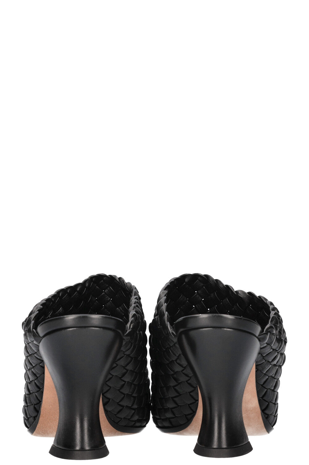 BOTTEGA VENETA Almond Intrecciato Mules Black