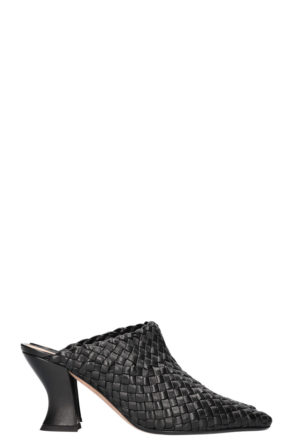 BOTTEGA VENETA Almond Intrecciato Mules Black