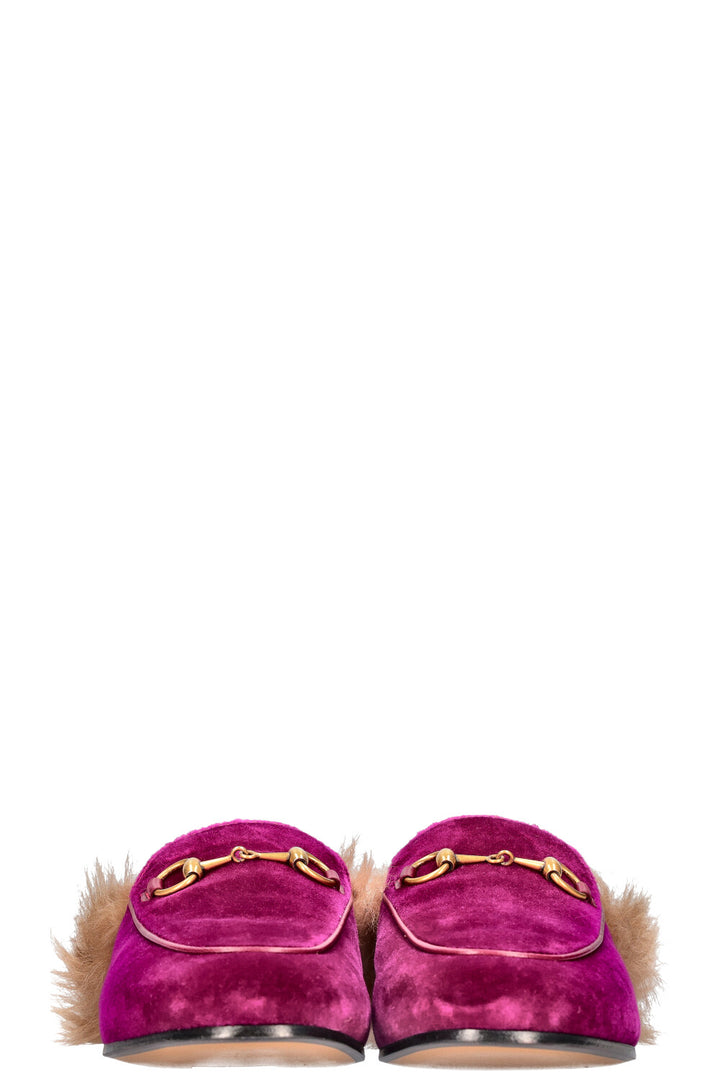 GUCCI Princetown Slippers Velvet Pink