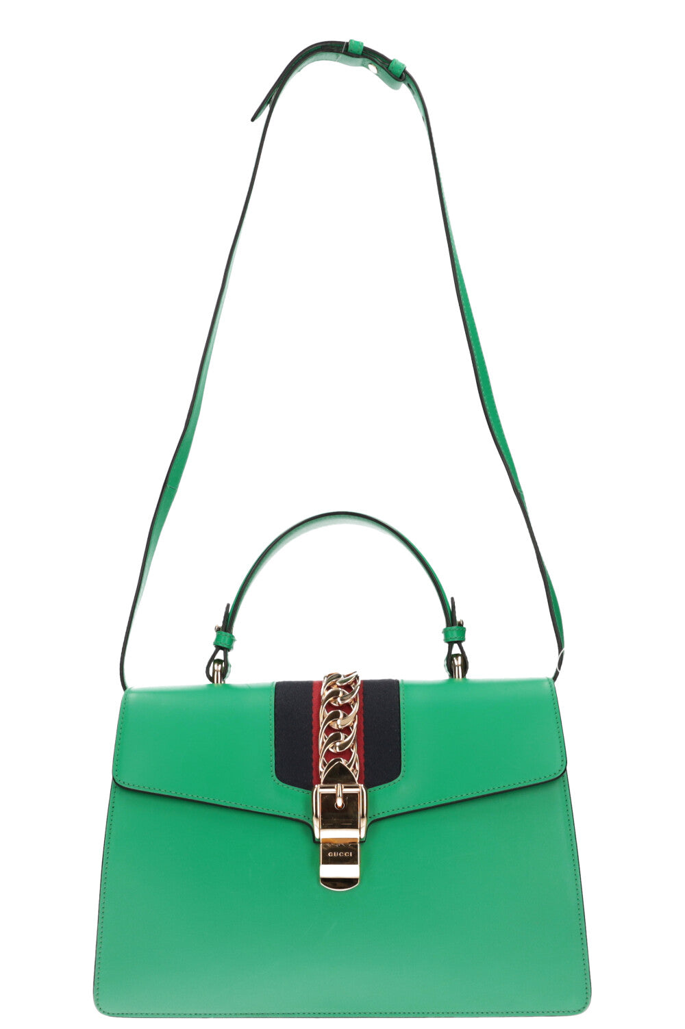 GUCCI Medium Sylvie Top Handle Bag Green