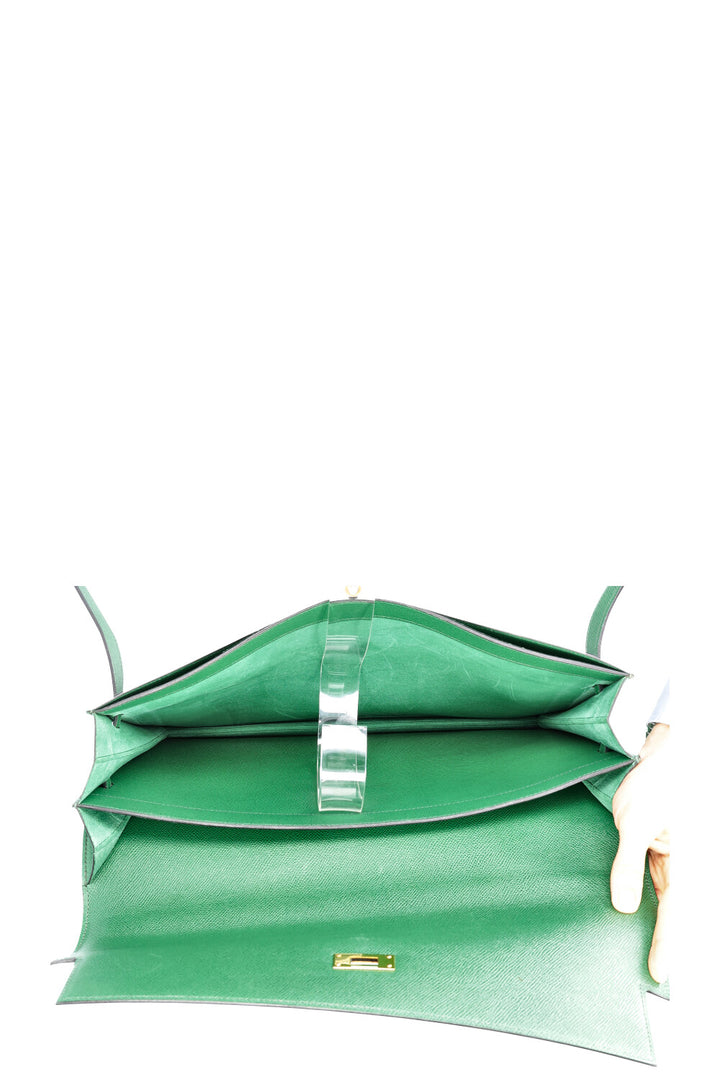 HERMÈS Kelly Depeche 38 Courchevel Green