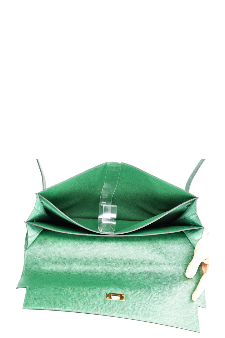 HERMÈS Kelly Depeche 38 Courchevel Green