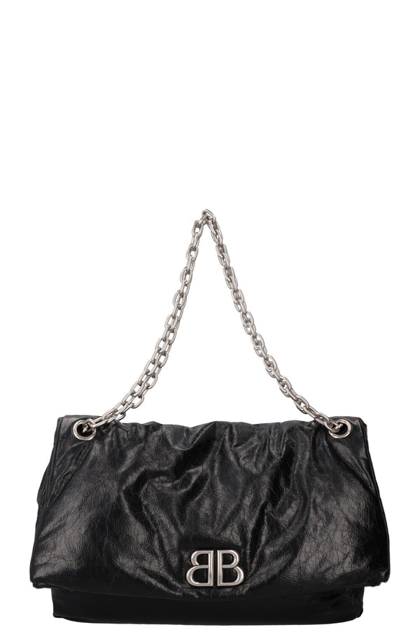 BALENCIAGA Large Monaco Bag Leather Black
