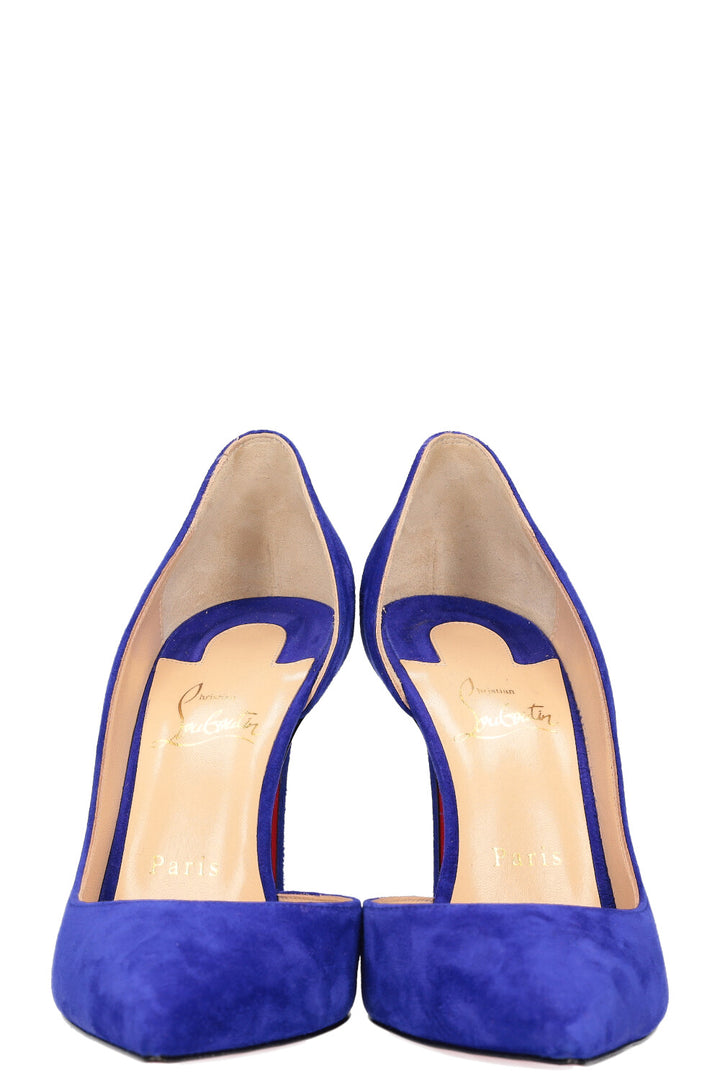 CHRISTIAN LOUBOUTIN Escarpins Iriza Daim Bleu Cobalt