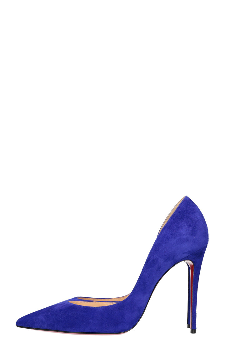 CHRISTIAN LOUBOUTIN Escarpins Iriza Daim Bleu Cobalt