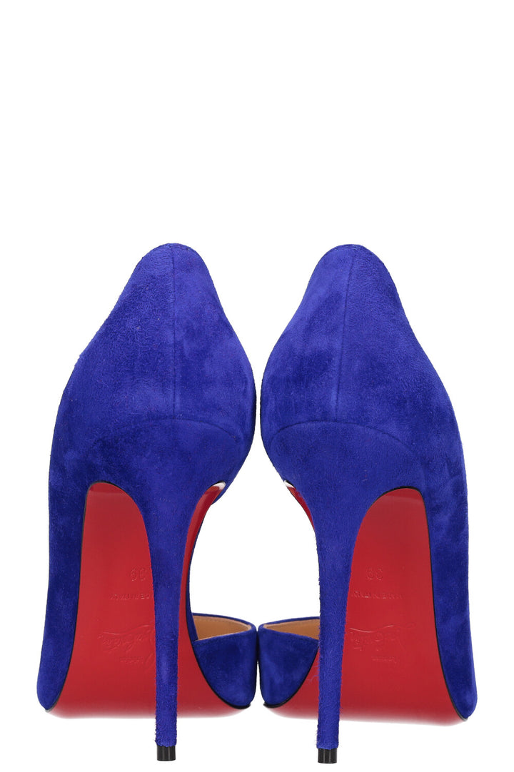 CHRISTIAN LOUBOUTIN Escarpins Iriza Daim Bleu Cobalt