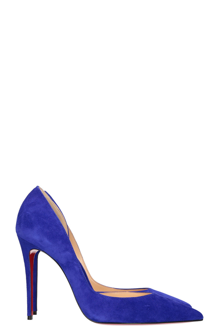 CHRISTIAN LOUBOUTIN Escarpins Iriza Daim Bleu Cobalt