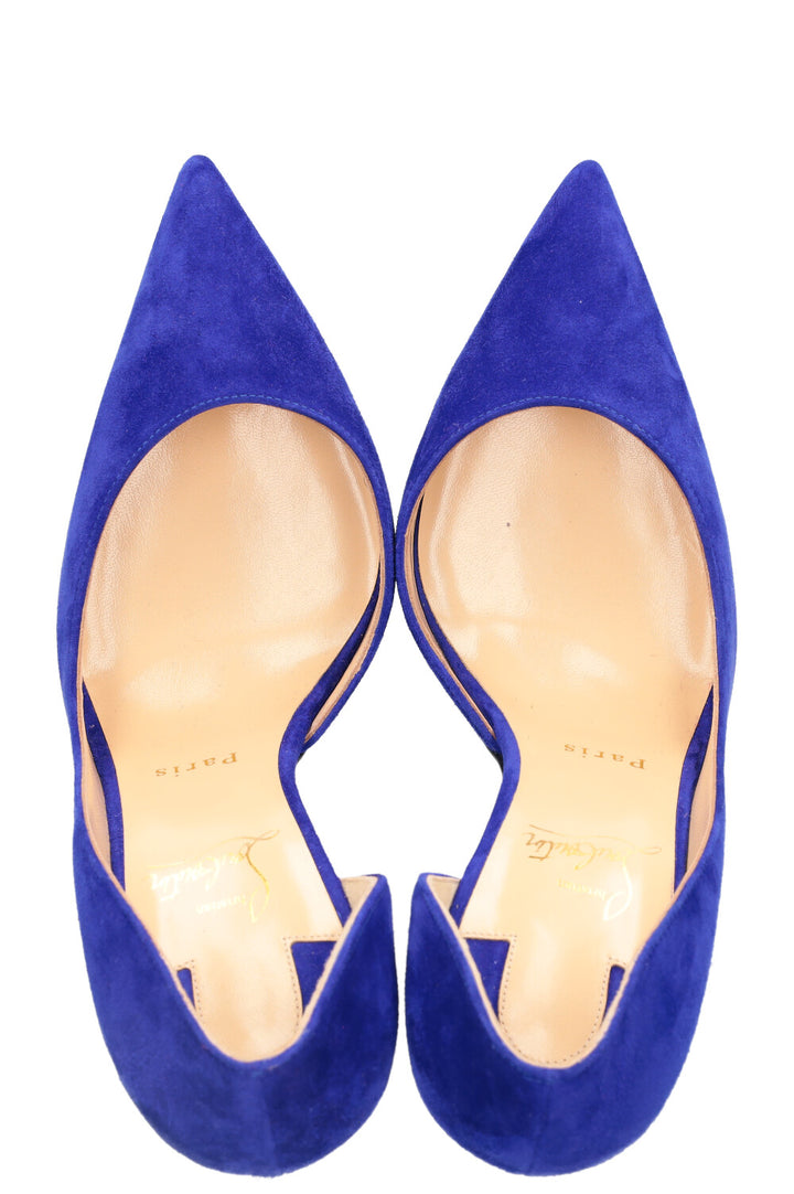 CHRISTIAN LOUBOUTIN Escarpins Iriza Daim Bleu Cobalt