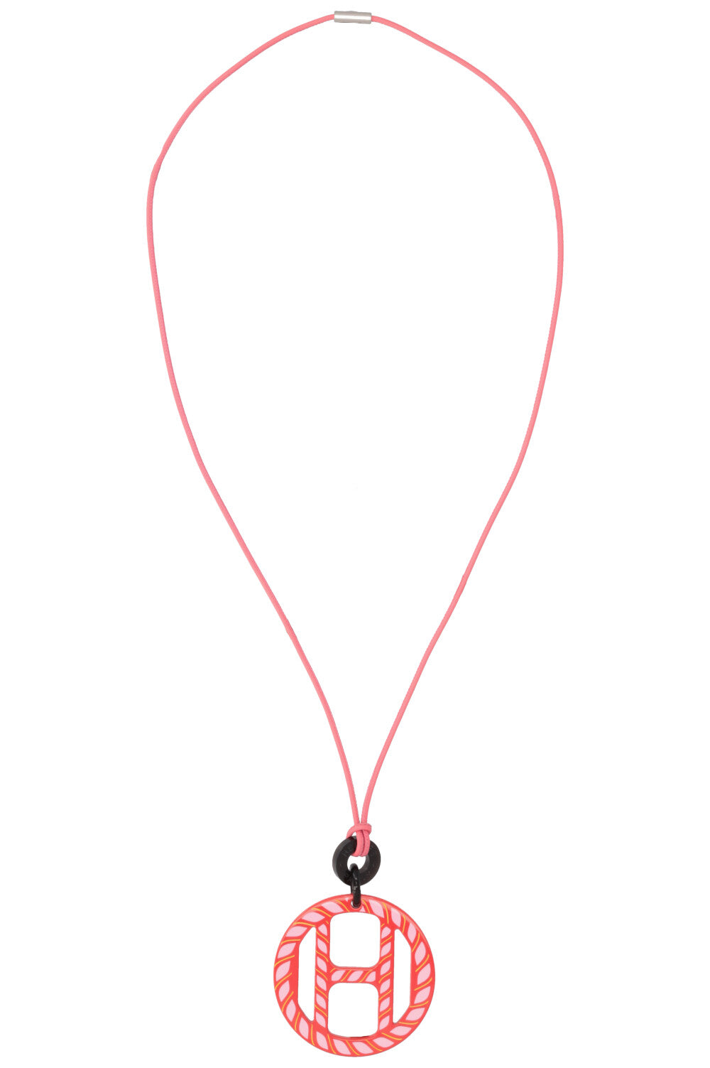 HERMÈS H Equipe Natique Necklace Pink Orange