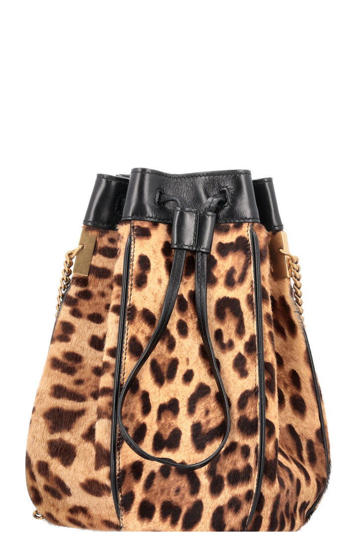 SAINT LAURENT Talitha Bucket Bag Small Cheetah