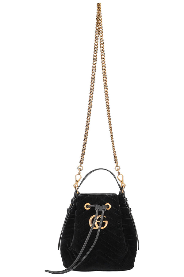 GUCCI Marmont Sac Seau Velours Noir 
