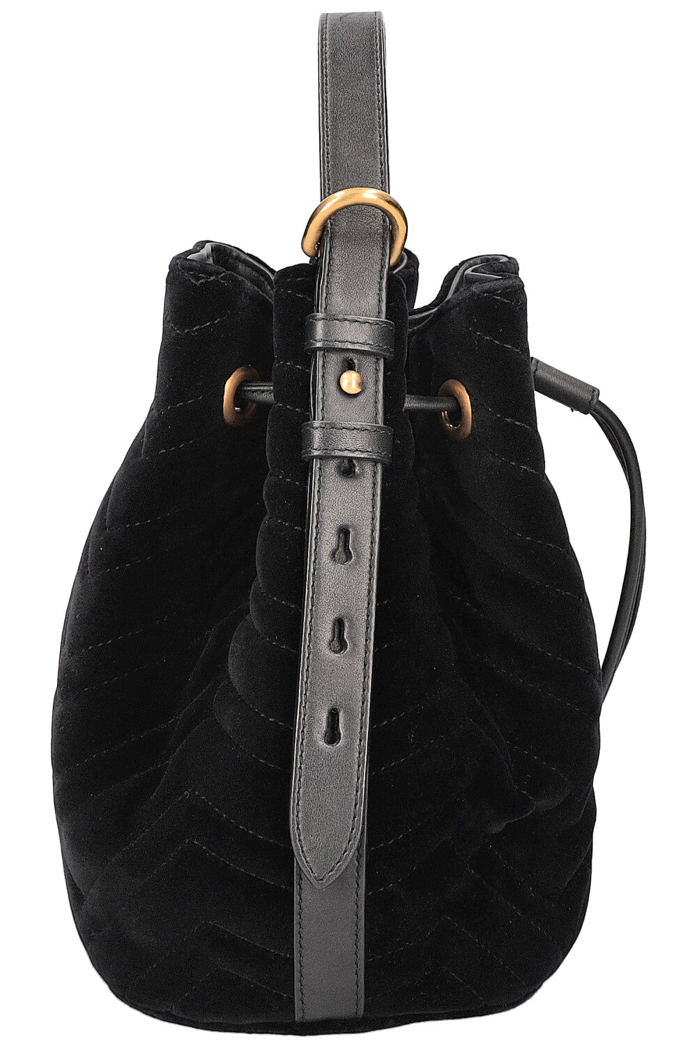 GUCCI Marmont Bucket Bag Velvet Black