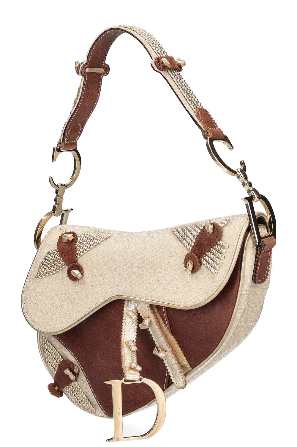 CHRISTIAN DIOR Vintage Saddle Bag Gold & Brown – REAWAKE