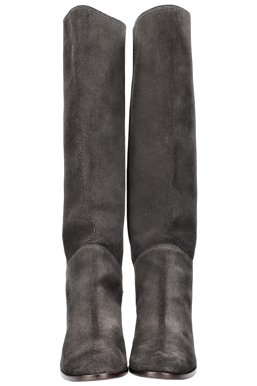 CHANEL Boots Suede Grey