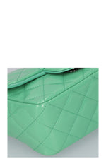 CHANEL Mini Square Flap Bag Patent Leather Mint